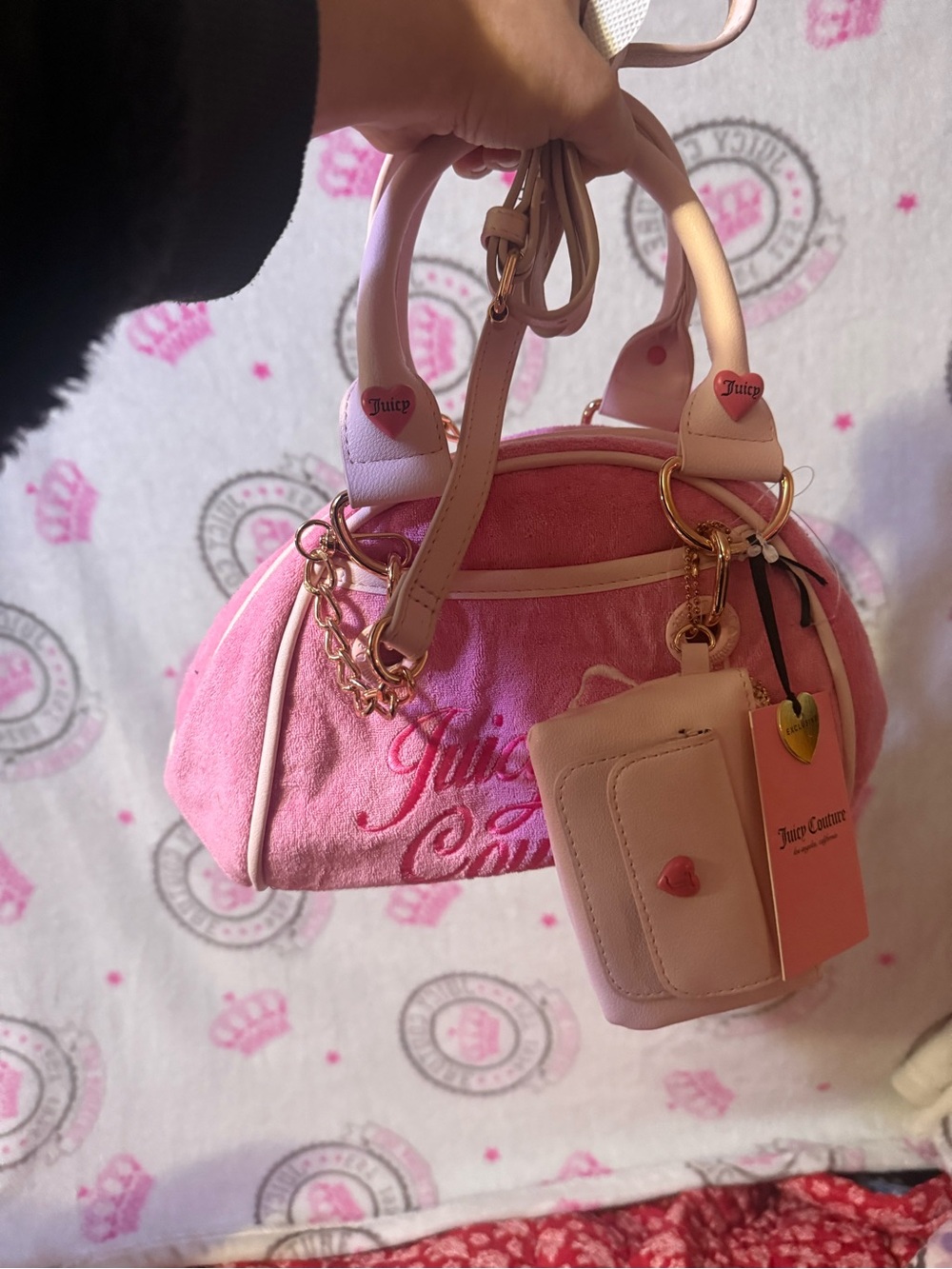 Juicy Couture Pink Mini Dome Satchel with Cardholder